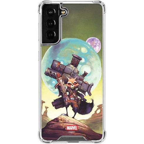 Marvel Rocket Raccoon Armored Arsenal Galaxy S21 FE Clear Case